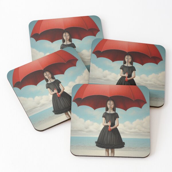 Item preview, Girl Holding Red Umbrella designed and sold by whitecat23.