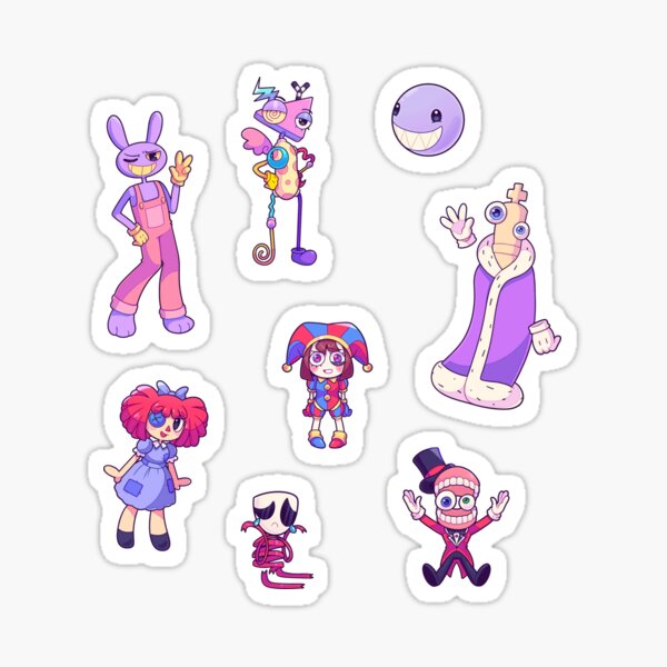 Aperçu de l'œuvre The amazing digital circus stickers set créée et vendue par Inky_Trash.