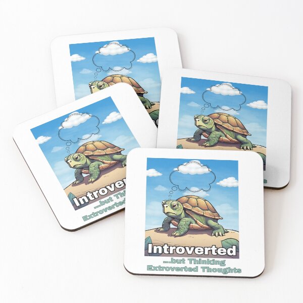 Item preview, Introverted but Thinking Extroverted Thoughts – Funny Turtle T-Shirt designed and sold by JCRockDesign.