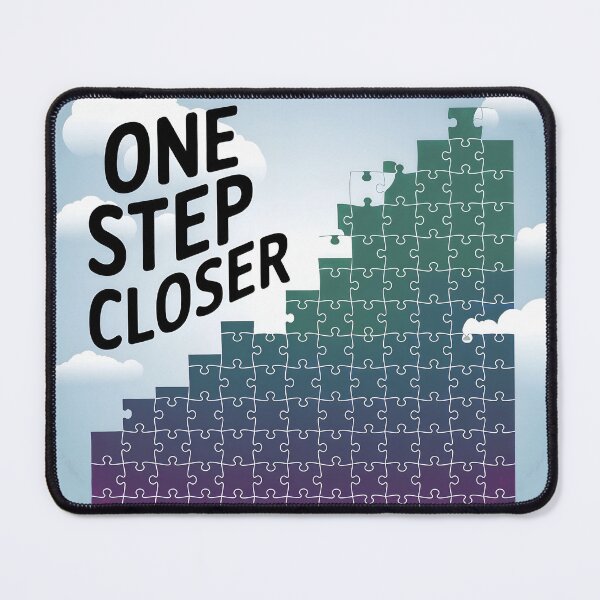 Item preview, Inspirational Puzzle Illustration with 'One Step Closer' Message in Sky designed and sold by Creative88Art.
