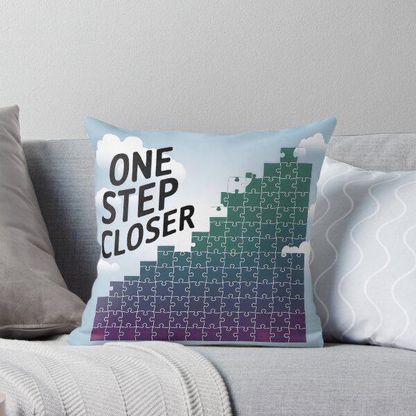 Item preview, Inspirational Puzzle Illustration with 'One Step Closer' Message in Sky designed and sold by Creative88Art.