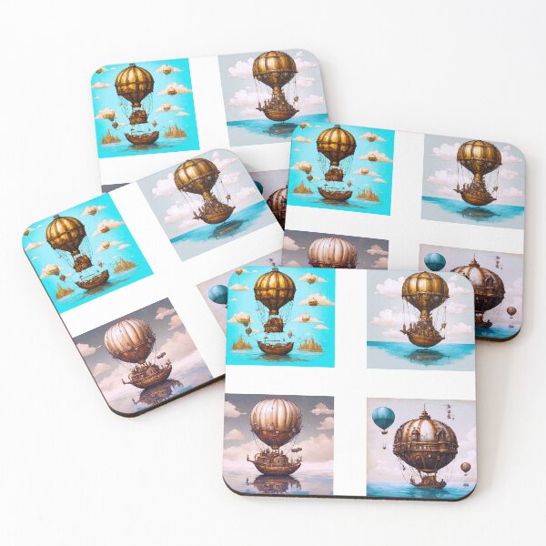 Item preview, Majestic Steampunk Balloon Drifting on Water Collection designed and sold by Tom-Johnson.