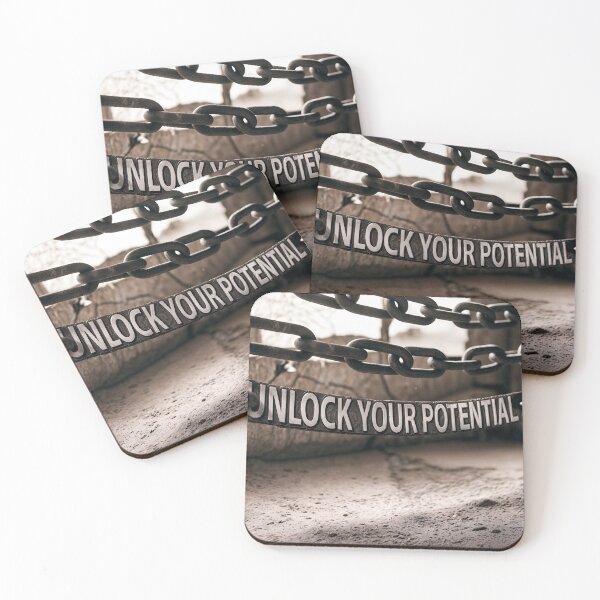 Item preview, Unlock Your Potential Concept With Chains and Inspirational Message designed and sold by Creative88Art.