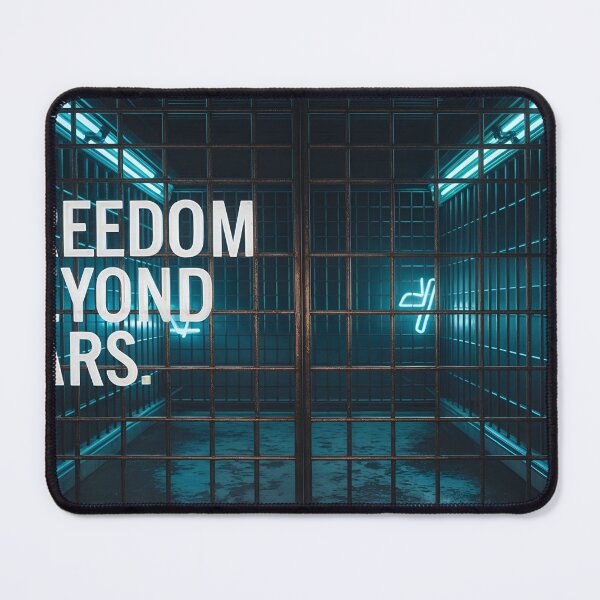 Item preview, Abstract Representation of Freedom Beyond Bars With Neon Lights designed and sold by Creative88Art.