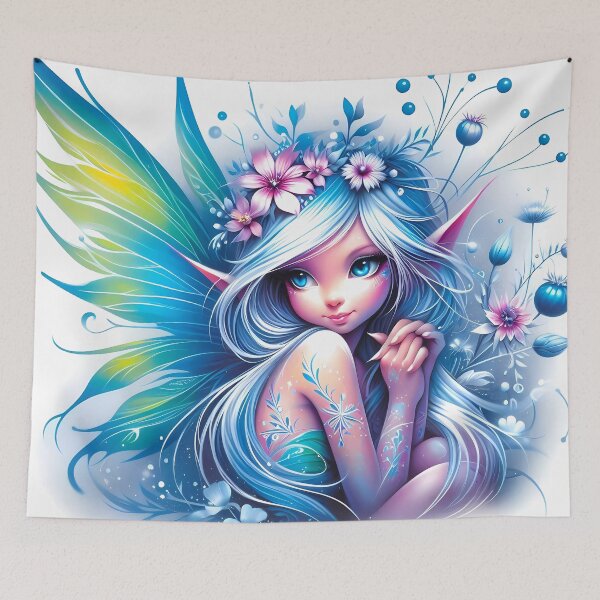 Item preview, Frosted Fairy of Blue Blossoms designed and sold by Vitalka-uk.