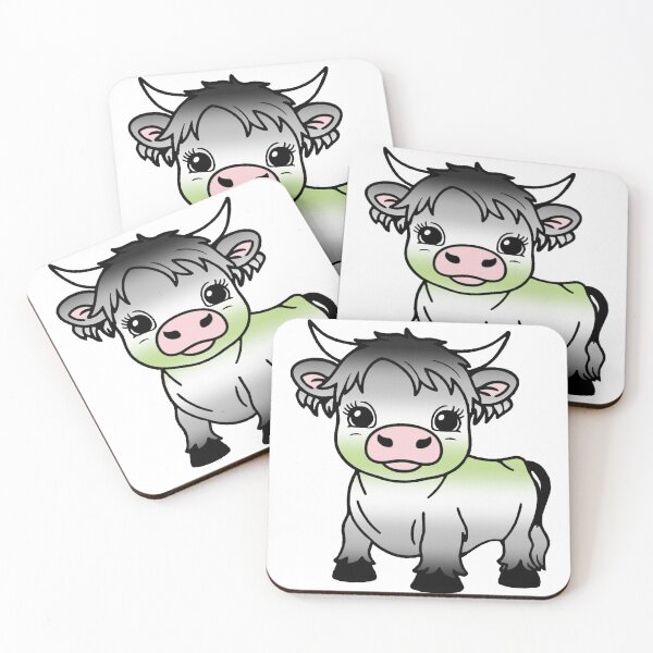 Item preview, Cute Agender Pride Highland Cow, Agender Pride Flag Colors designed and sold by Travelslightly.