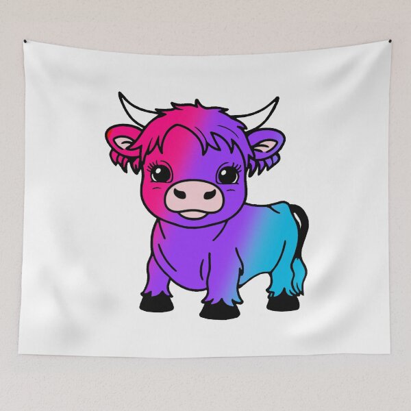Item preview, Cute Androgynous Pride Highland Cow, Androgynous Pride Flag Colors designed and sold by Travelslightly.