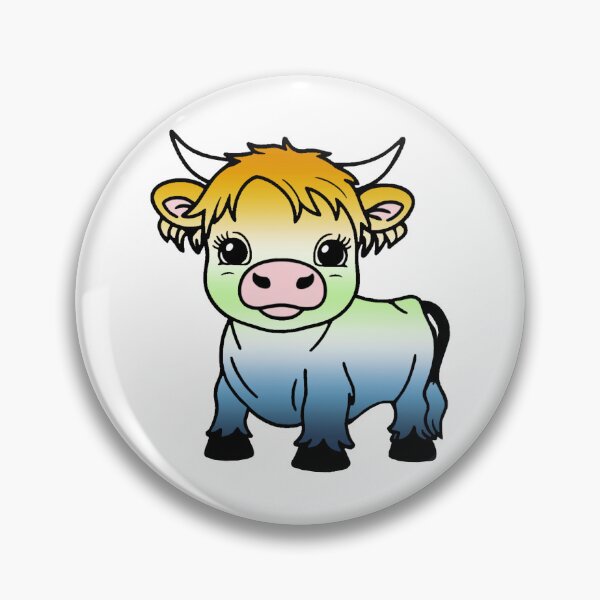 Item preview, Cute Aroace Agender Pride Highland Cow, Aroace Agender Pride Flag Colors designed and sold by Travelslightly.