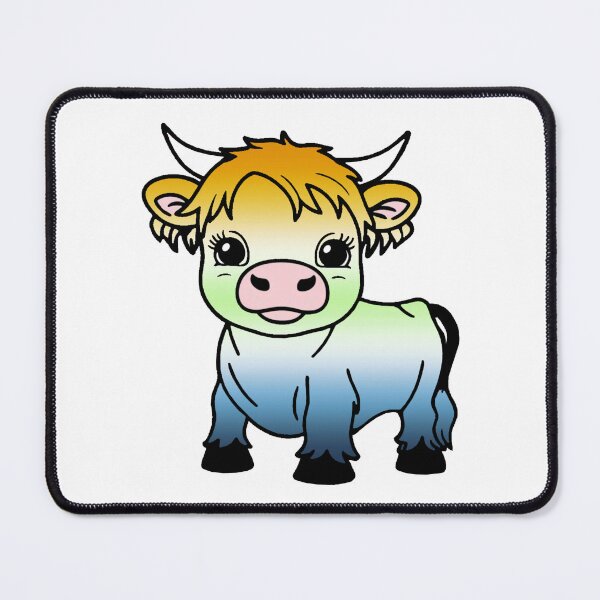 Item preview, Cute Aroace Agender Pride Highland Cow, Aroace Agender Pride Flag Colors designed and sold by Travelslightly.