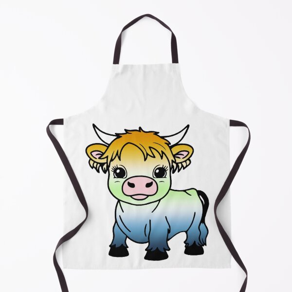 Aperçu de l'œuvre Jolie vache des Highlands Aroace Agender Pride, couleurs du drapeau Aroace Agender Pride créée et vendue par Travelslightly.