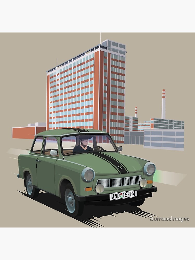 Trabant 601 in front of Batas Skysraper Art Board Print for Sale by  BurrowsImages