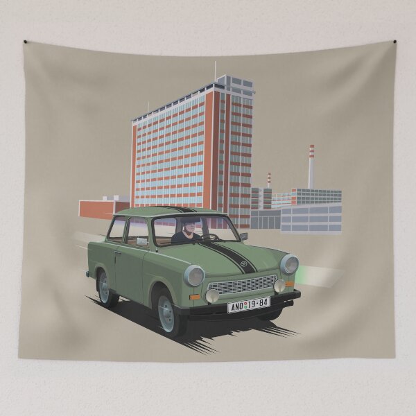Item preview, Trabant 601 in front of Batas Skysraper designed and sold by BurrowsImages.