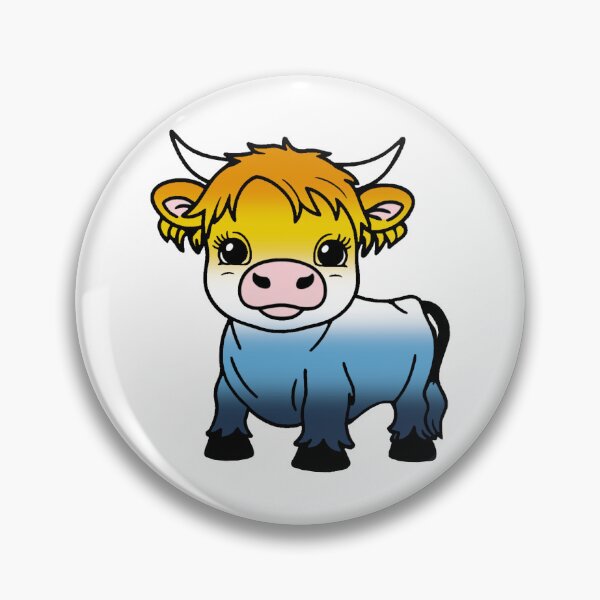 Item preview, Cute Aroace Pride Highland Cow, Aroace Pride Flag Colors designed and sold by Travelslightly.