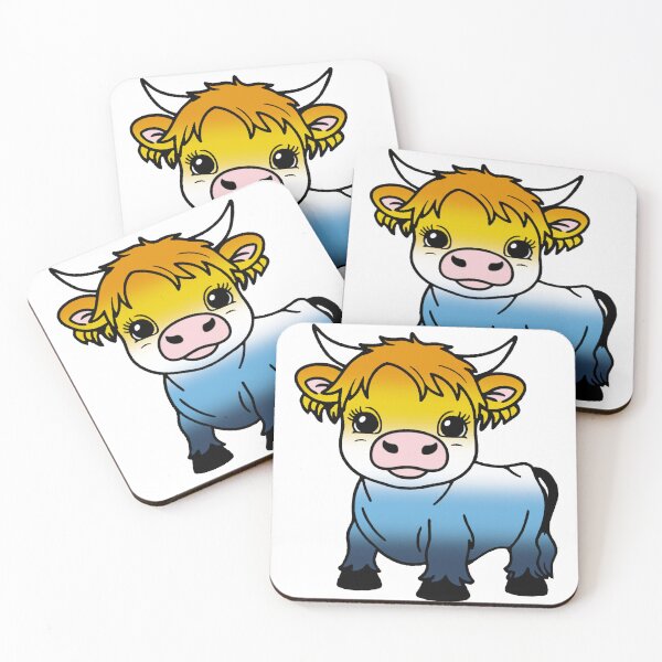 Item preview, Cute Aroace Pride Highland Cow, Aroace Pride Flag Colors designed and sold by Travelslightly.