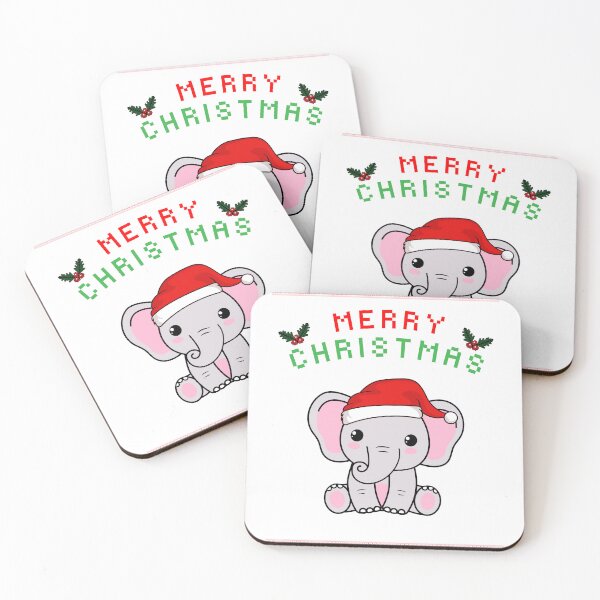 Item preview, Kawaii Christmas Elephant/Cute Christmas Elephant/Christmas Elephant designed and sold by RadiantRoost.