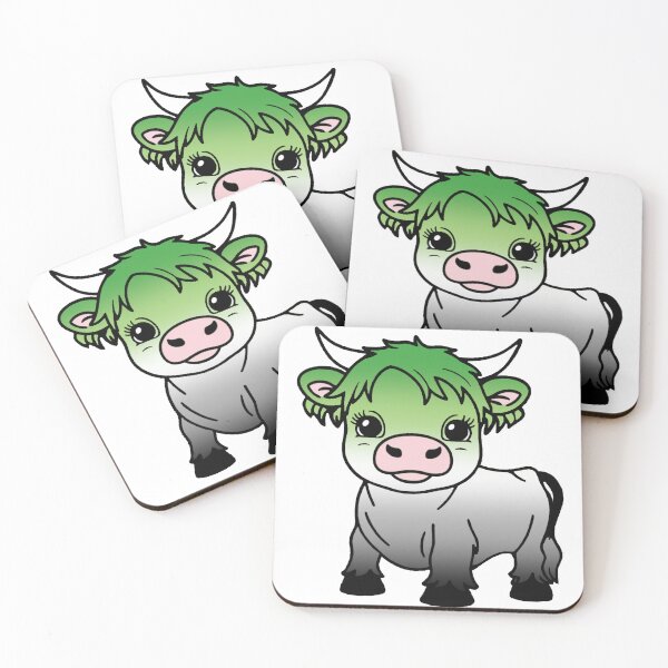 Item preview, Cute Aromantic Pride Highland Cow, Aromantic Pride Flag Colors designed and sold by Travelslightly.