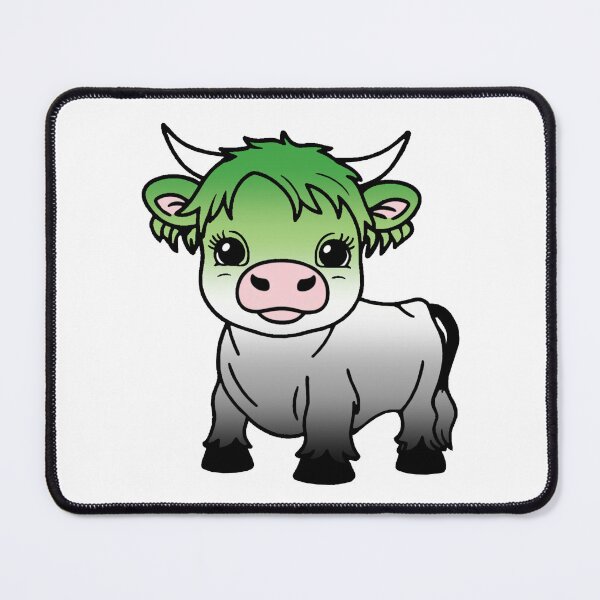 Item preview, Cute Aromantic Pride Highland Cow, Aromantic Pride Flag Colors designed and sold by Travelslightly.
