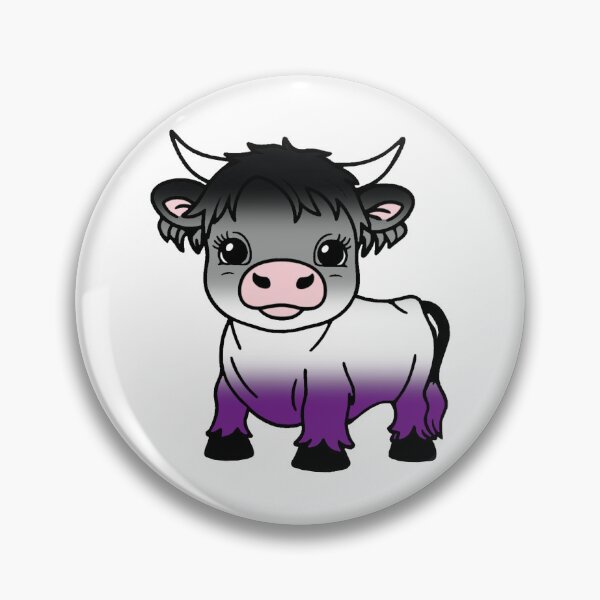 Item preview, Cute Asexual Pride Highland Cow, Ace Pride Flag Colors designed and sold by Travelslightly.