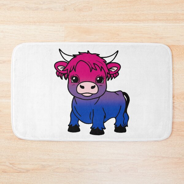 Item preview, Cute Bisexual Pride Highland Cow, Bisexual Pride Flag Colors designed and sold by Travelslightly.