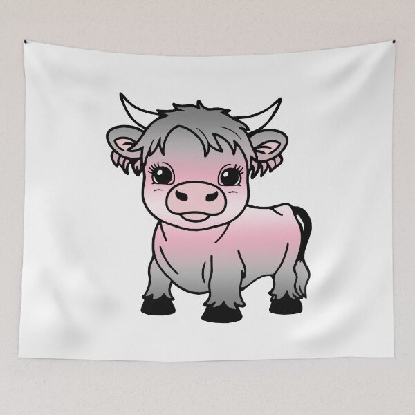 Item preview, Cute Demigirl Pride Highland Cow, Demigirl Pride Flag Colors designed and sold by Travelslightly.