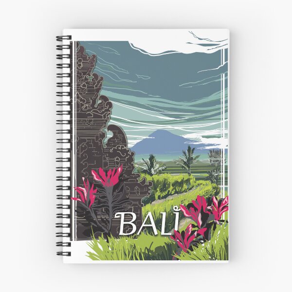 Item preview, Bali colorful landscape stylized vintage poster designed and sold by asamijess.
