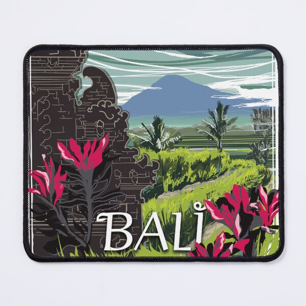 Item preview, Bali colorful landscape stylized vintage poster designed and sold by asamijess.