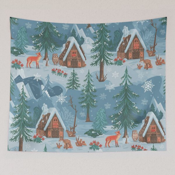 Item preview, Cozy Winter Forest Cabin Scene designed and sold by pnidesign.
