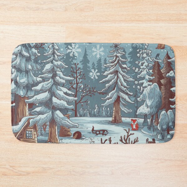 Item preview, Cozy Winter Forest Cabin Scene designed and sold by pnidesign.