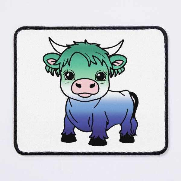 Item preview, Cute MLM Pride Highland Cow, MLM Pride Flag Colors designed and sold by Travelslightly.