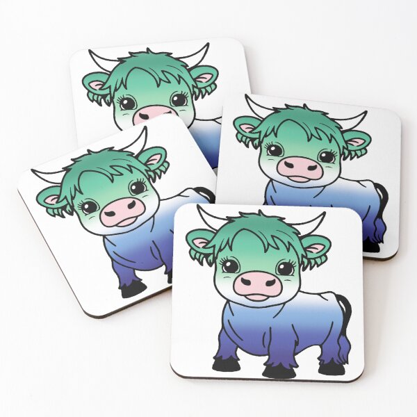 Item preview, Cute MLM Pride Highland Cow, MLM Pride Flag Colors designed and sold by Travelslightly.