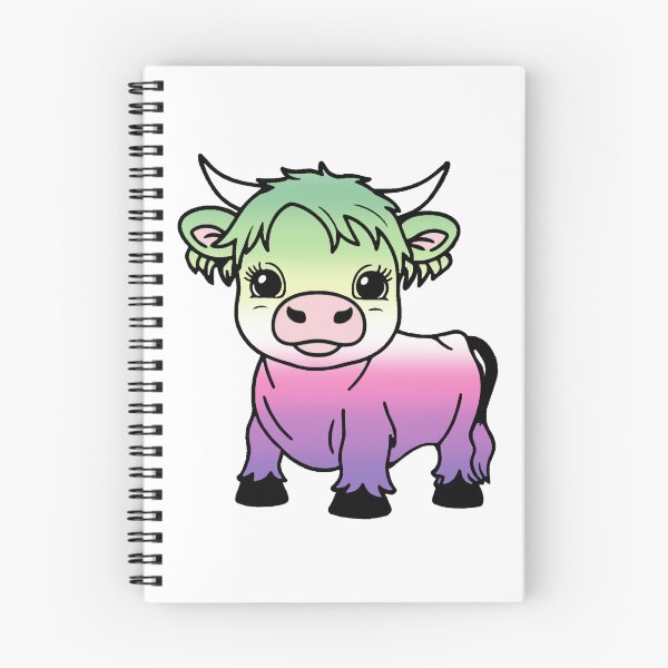Item preview, Cute Genderfae Pride Highland Cow, Genderdoe Pride Flag Colors designed and sold by Travelslightly.