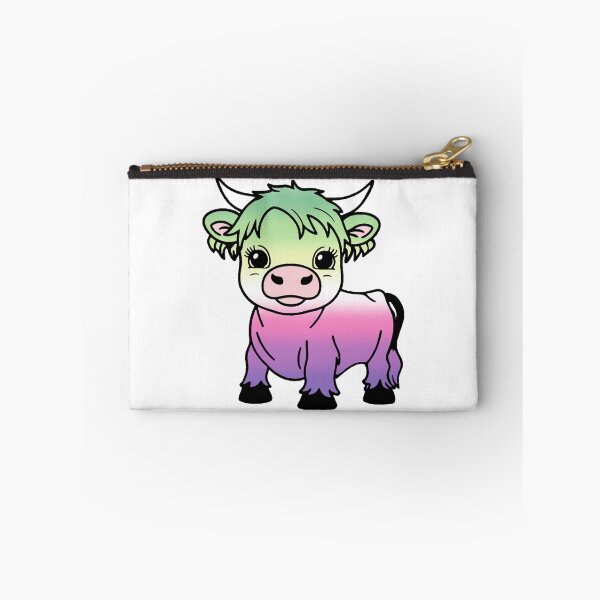 Item preview, Cute Genderfae Pride Highland Cow, Genderdoe Pride Flag Colors designed and sold by Travelslightly.
