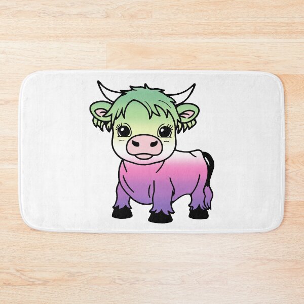 Item preview, Cute Genderfae Pride Highland Cow, Genderdoe Pride Flag Colors designed and sold by Travelslightly.