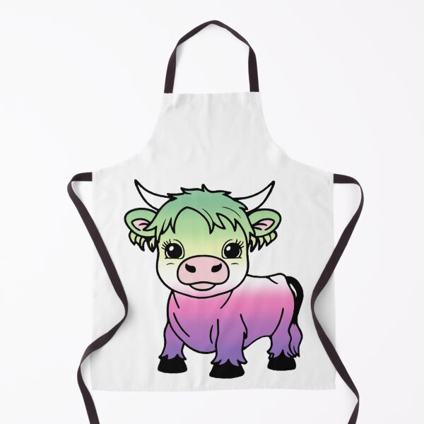Item preview, Cute Genderfae Pride Highland Cow, Genderdoe Pride Flag Colors designed and sold by Travelslightly.