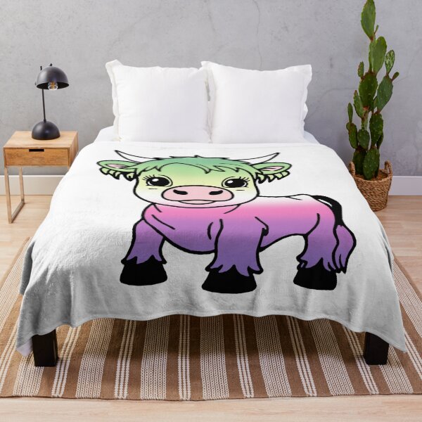 Item preview, Cute Genderfae Pride Highland Cow, Genderdoe Pride Flag Colors designed and sold by Travelslightly.