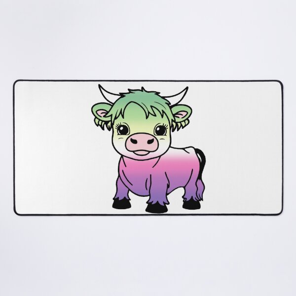 Item preview, Cute Genderfae Pride Highland Cow, Genderdoe Pride Flag Colors designed and sold by Travelslightly.