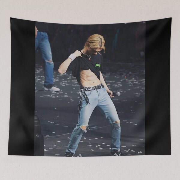 Item preview, Lee Felix abs hot six pack Stray Kids SKZ 3racha kpop boy group designed and sold by Kpop-Noona.