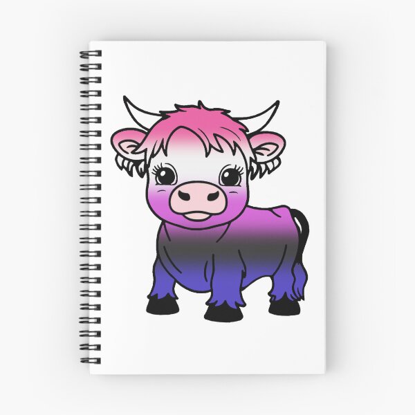 Item preview, Cute Genderfluid Pride Highland Cow, Genderfluid Pride Flag Colors designed and sold by Travelslightly.