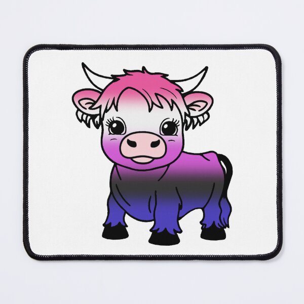 Item preview, Cute Genderfluid Pride Highland Cow, Genderfluid Pride Flag Colors designed and sold by Travelslightly.