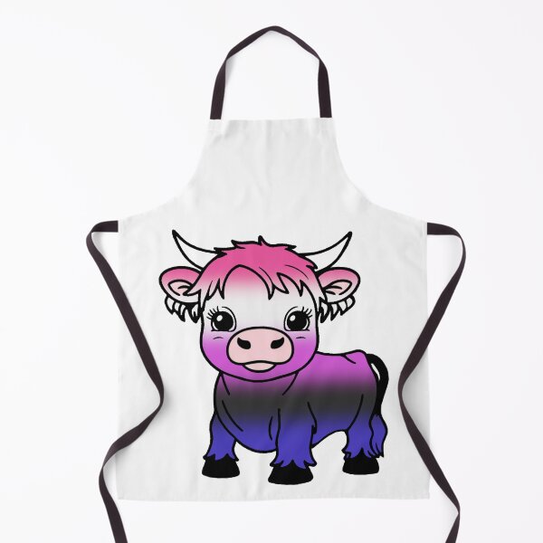 Item preview, Cute Genderfluid Pride Highland Cow, Genderfluid Pride Flag Colors designed and sold by Travelslightly.