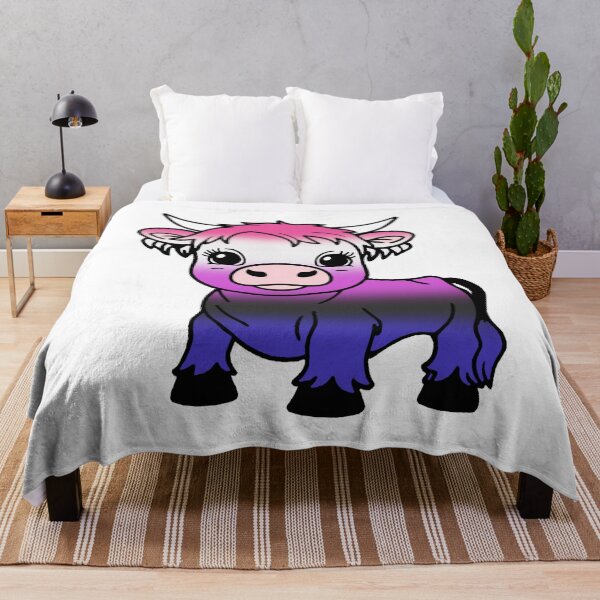 Item preview, Cute Genderfluid Pride Highland Cow, Genderfluid Pride Flag Colors designed and sold by Travelslightly.