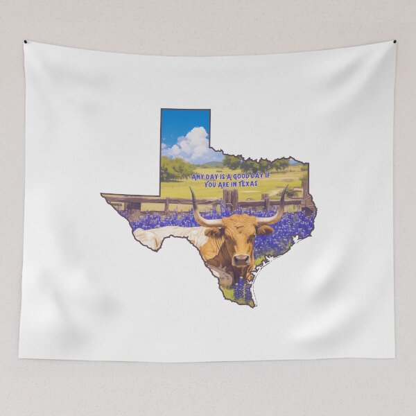 Item preview, Texas Longhorn Image "Any Day Is A Good Day If You Are In Texas" designed and sold by MudcreekDesign.