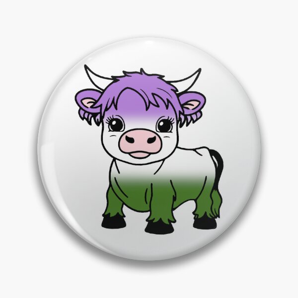 Item preview, Cute Genderqueer Pride Highland Cow, Genderqueer Pride Flag Colors designed and sold by Travelslightly.