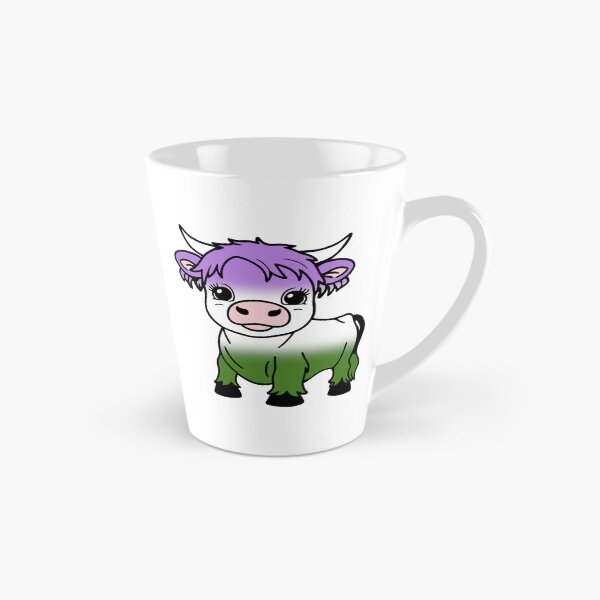 Item preview, Cute Genderqueer Pride Highland Cow, Genderqueer Pride Flag Colors designed and sold by Travelslightly.