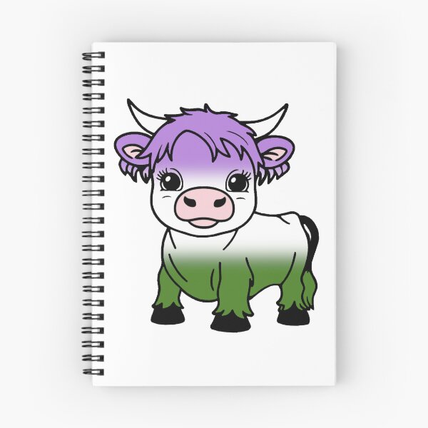 Item preview, Cute Genderqueer Pride Highland Cow, Genderqueer Pride Flag Colors designed and sold by Travelslightly.