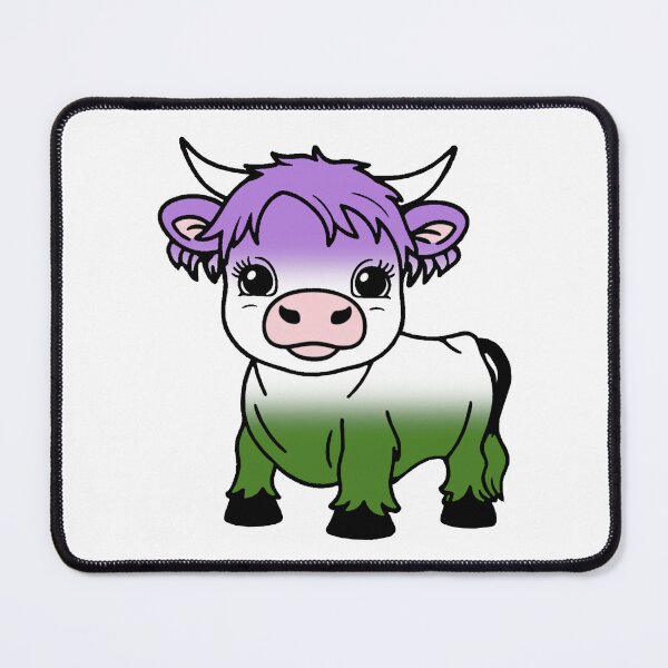 Item preview, Cute Genderqueer Pride Highland Cow, Genderqueer Pride Flag Colors designed and sold by Travelslightly.