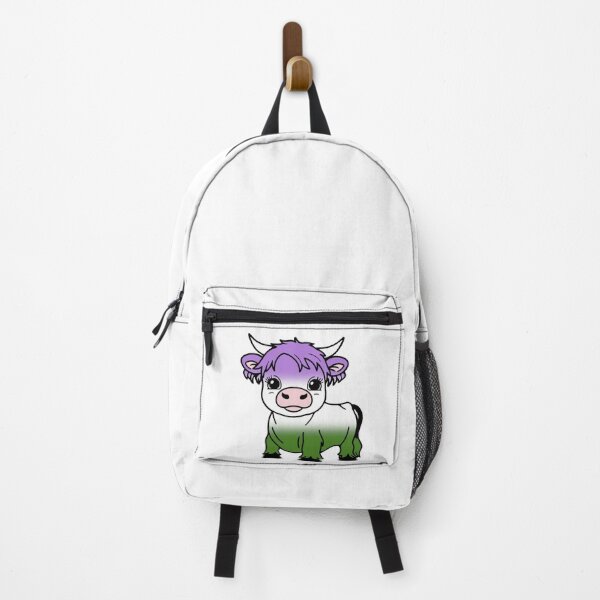 Item preview, Cute Genderqueer Pride Highland Cow, Genderqueer Pride Flag Colors designed and sold by Travelslightly.