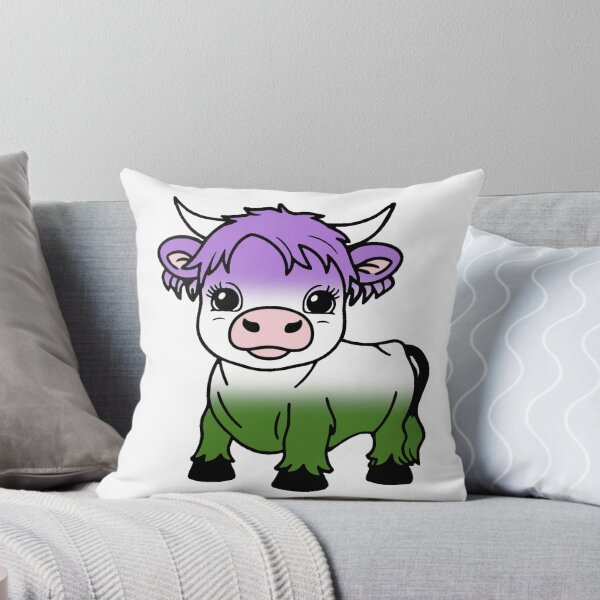 Item preview, Cute Genderqueer Pride Highland Cow, Genderqueer Pride Flag Colors designed and sold by Travelslightly.