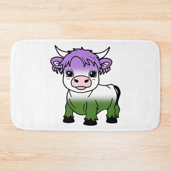 Item preview, Cute Genderqueer Pride Highland Cow, Genderqueer Pride Flag Colors designed and sold by Travelslightly.