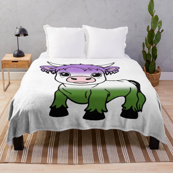 Item preview, Cute Genderqueer Pride Highland Cow, Genderqueer Pride Flag Colors designed and sold by Travelslightly.